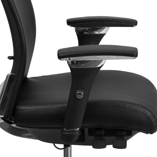 Leather, Adjustable Arms with Inward/Outward Pivot Pads, Black LeatherSoft