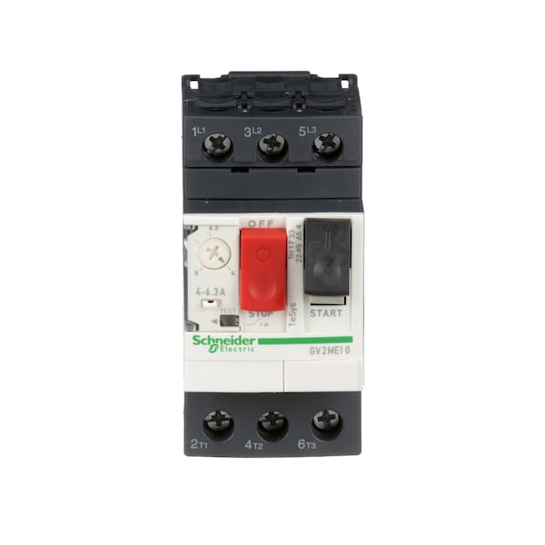 Manual Motor Starter, Button, 4-6.3A, 1P