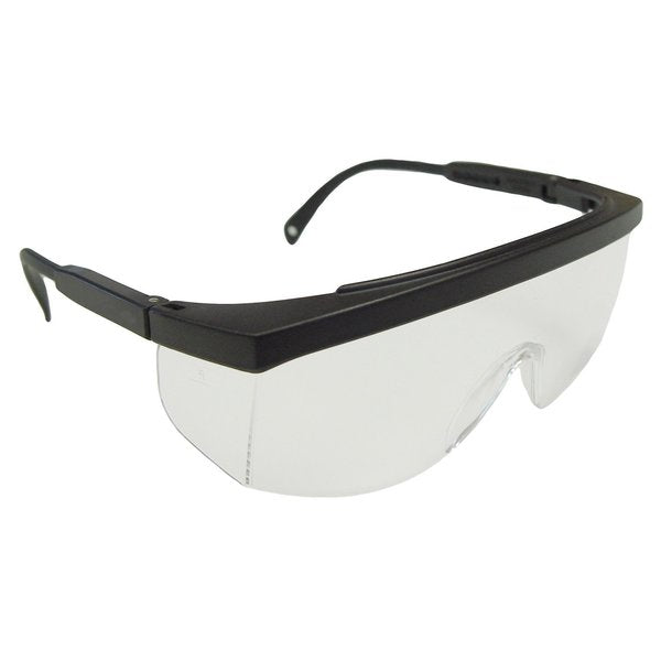 Safety Glasses, Clear Polycarbonate Lens, Uncoated, 12PK
