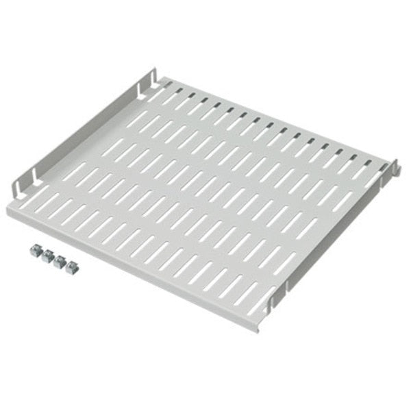 Fixed Shelf, fits 19 in Rack A, Lt Gray, Steel 19-in.
