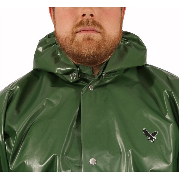 Iron Eagle Rain Hood, Green, Snaps, Nylon/Polyurethane