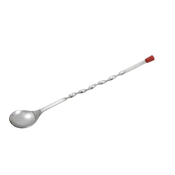 Red Knob Bar Spoon, Stainless Steel, 11