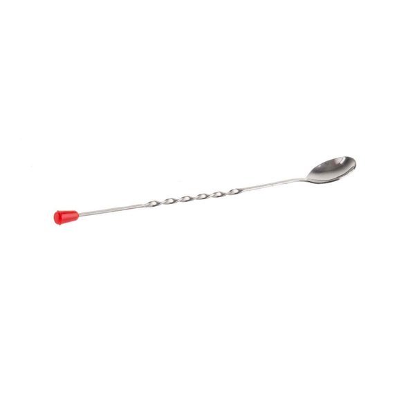 Red Knob Bar Spoon, Stainless Steel, 11