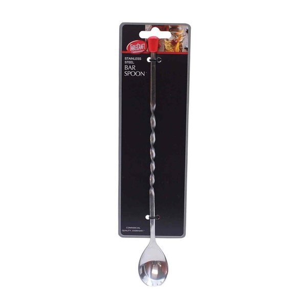 Red Knob Bar Spoon, Stainless Steel, 11