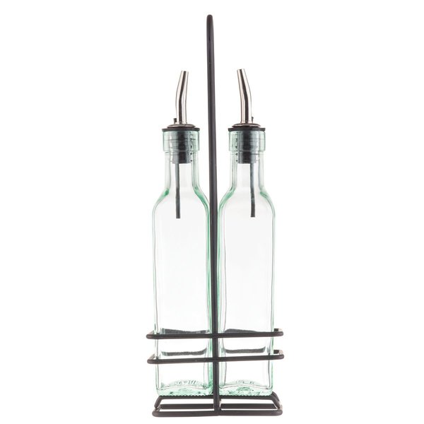 Prma Olve Oil/Vingr Bottle Set, Blk, 8.5OZ