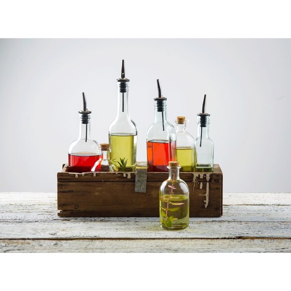 Sottile Clr Glass Bottle W/SS Pour, 17OZ