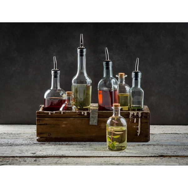 Sottile Clr Glass Bottle W/SS Pour, 17OZ
