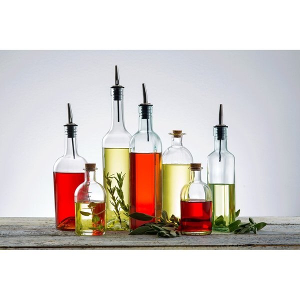 Sottile Clr Glass Bottle W/SS Pour, 17OZ