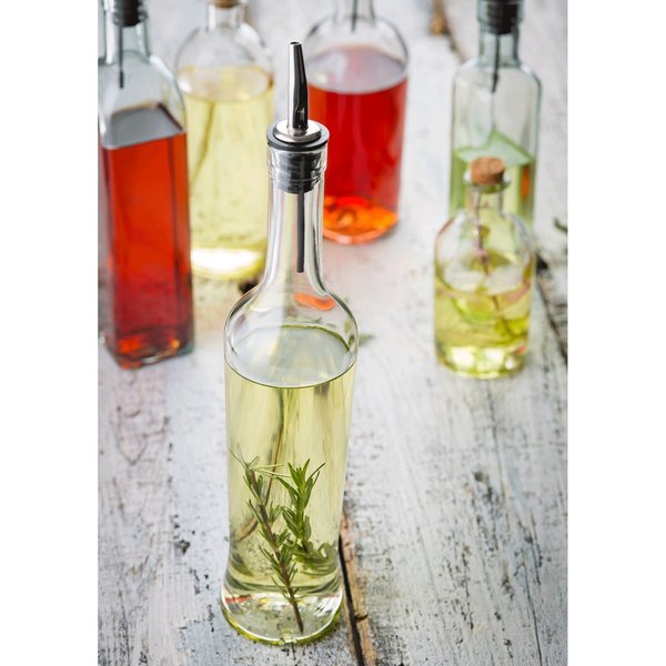 Sottile Clr Glass Bottle W/SS Pour, 17OZ