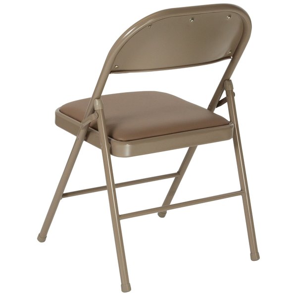 Folding Chair, Vinyl, Beige