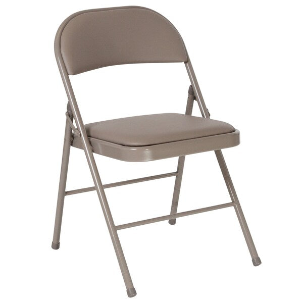 Folding Chair, Vinyl, Gray