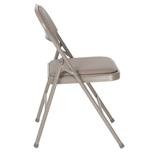 Folding Chair, Vinyl, Gray