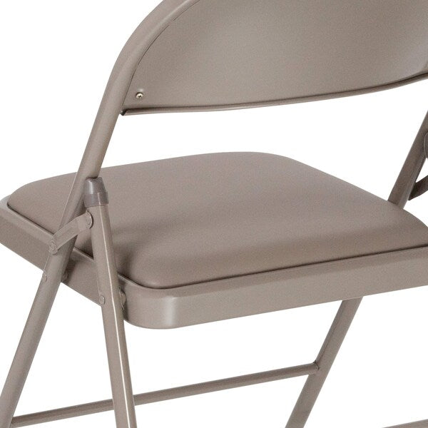 Folding Chair, Vinyl, Gray