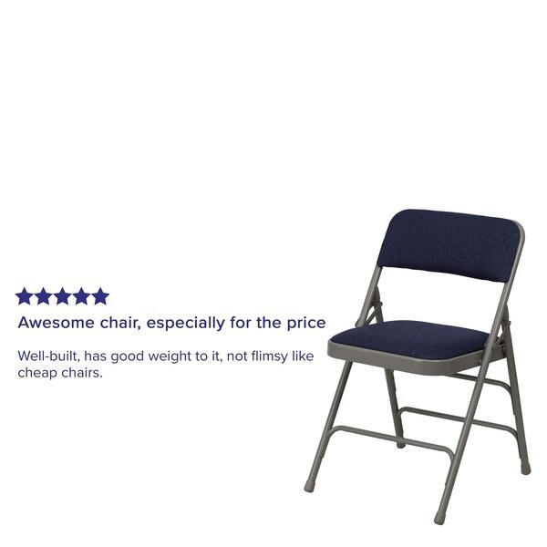 Fabric Folding Chair, Navy, 1