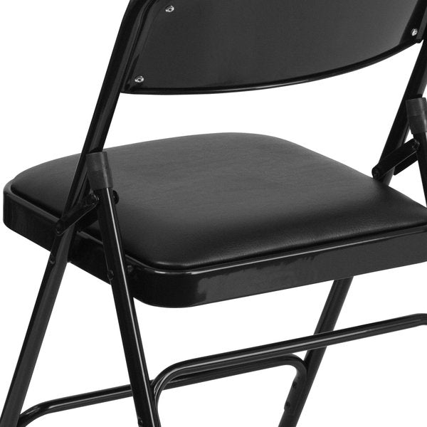 Folding Chair, Black Vinyl, 30