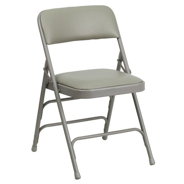 Vinyl Folding Chair, Gray