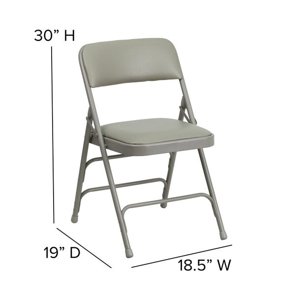Vinyl Folding Chair, Gray