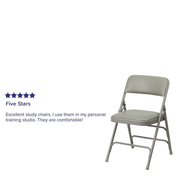 Vinyl Folding Chair, Gray