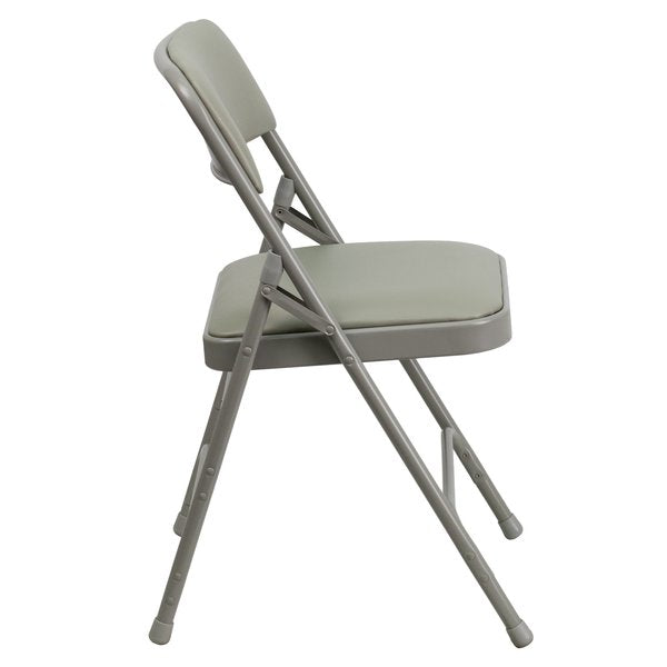 Vinyl Folding Chair, Gray