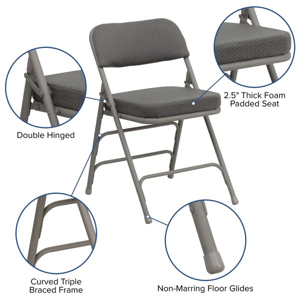 Fabric Folding Chair, Gray