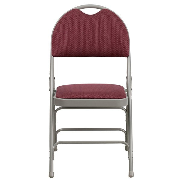 Fabric Fldng Chair, Easy-Carry Hndl, Brgnd