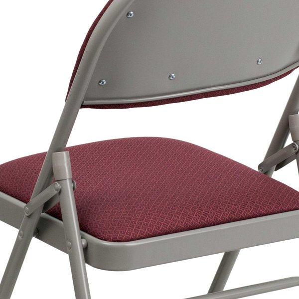 Fabric Fldng Chair, Easy-Carry Hndl, Brgnd