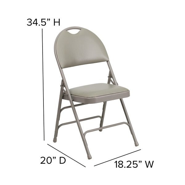 Vinyl Folding Chair, Gray