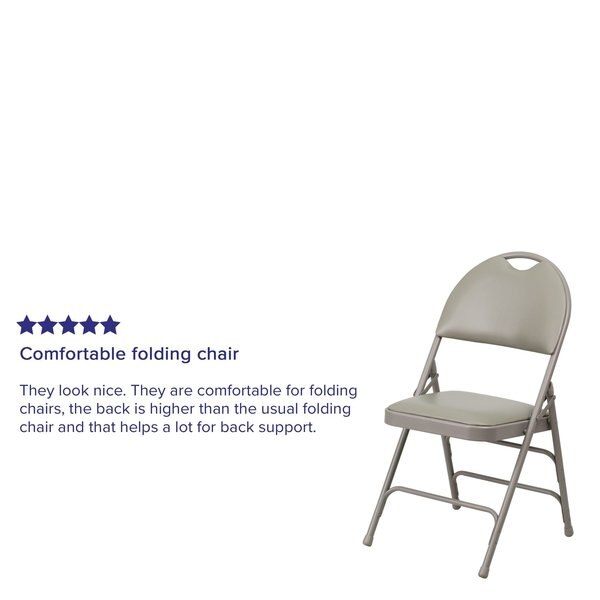 Vinyl Folding Chair, Gray