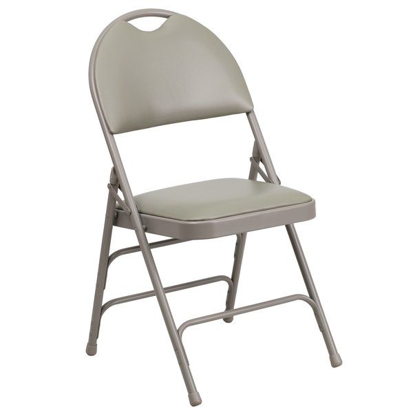 Vinyl Folding Chair, Gray