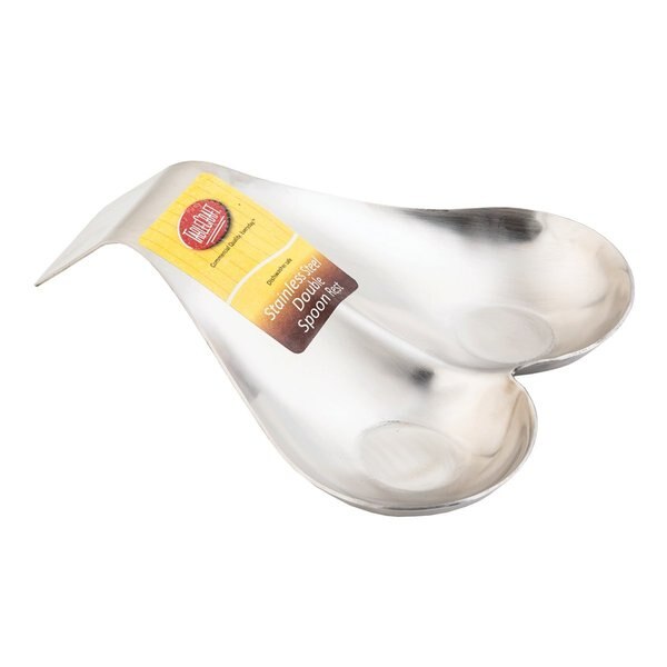 Double Spoon Rest, Brushed SS, 7.5