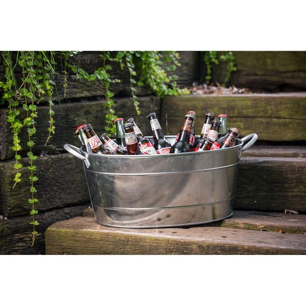Oval Sngl Wall Bev Tub, Glv Steel, 19
