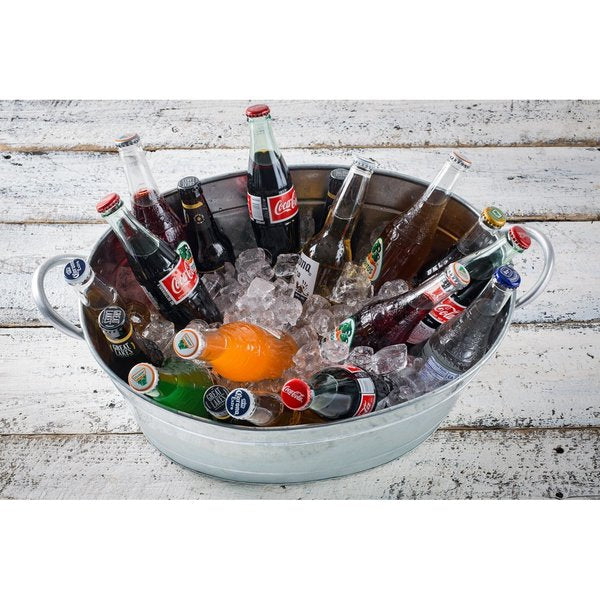 Oval Sngl Wall Bev Tub, Glv Steel, 19