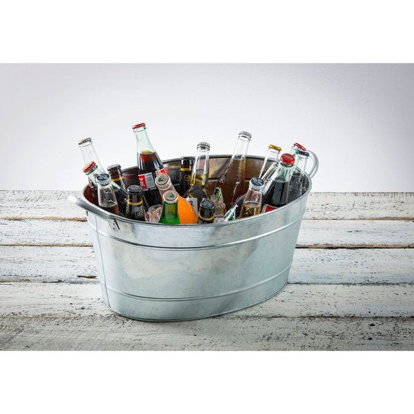 Oval Sngl Wall Bev Tub, Glv Steel, 19