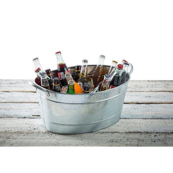 Oval Sngl Wall Bev Tub, Glv Steel, 19