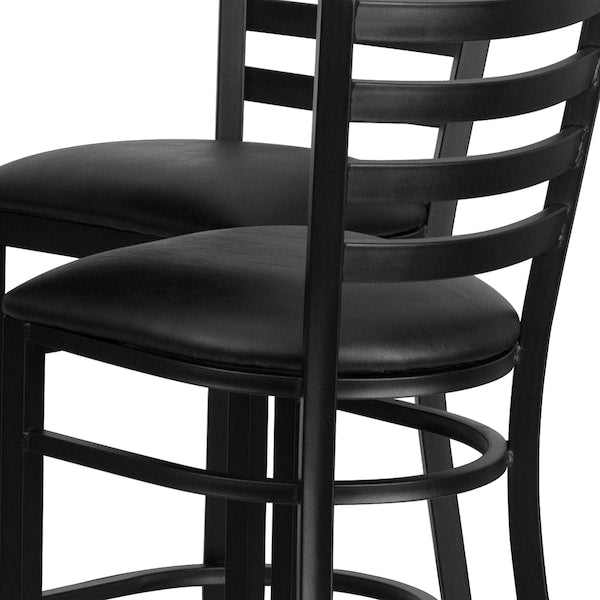 Black Bar Table, X-Base w/Black Seats, 30