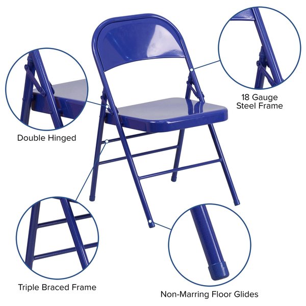 Folding Chair, Cobalt Blue