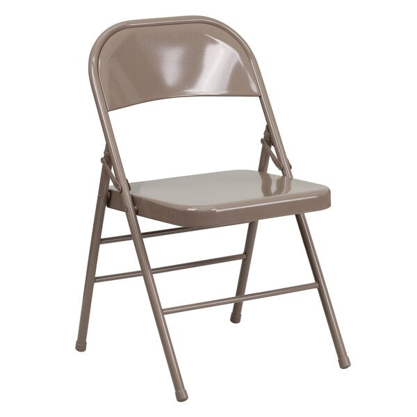 Folding Chair, Metal, Beige