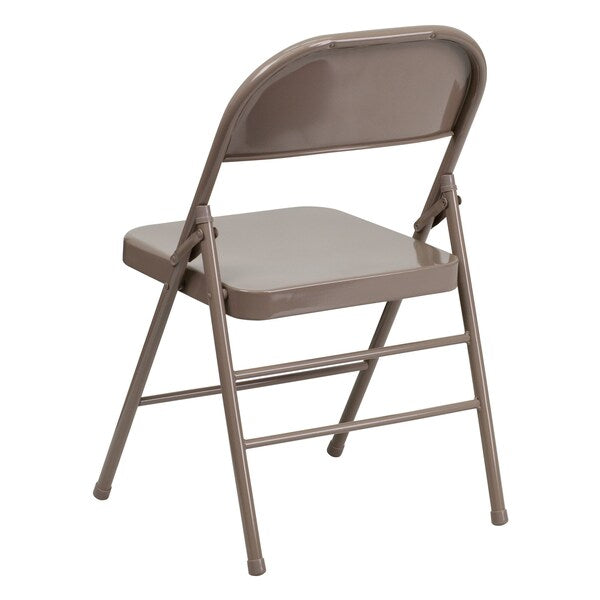 Folding Chair, Metal, Beige