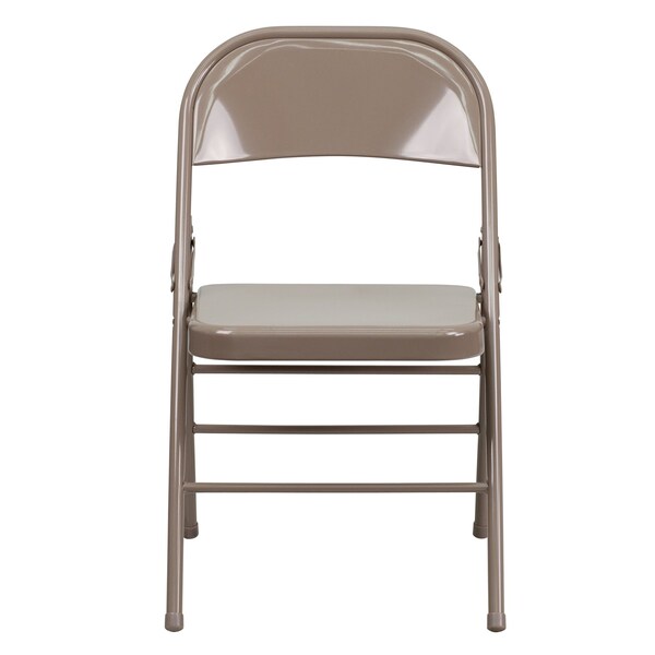 Folding Chair, Metal, Beige