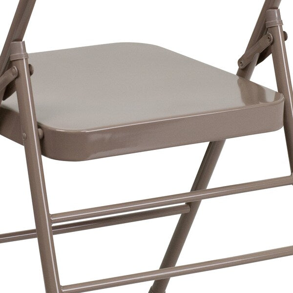 Folding Chair, Metal, Beige