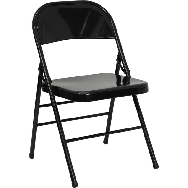 Metal Folding Chair, Black