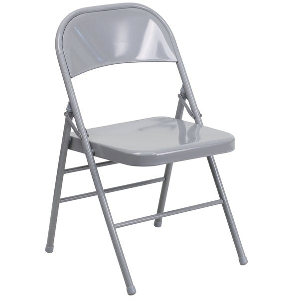 Folding Chair, Metal, Gray