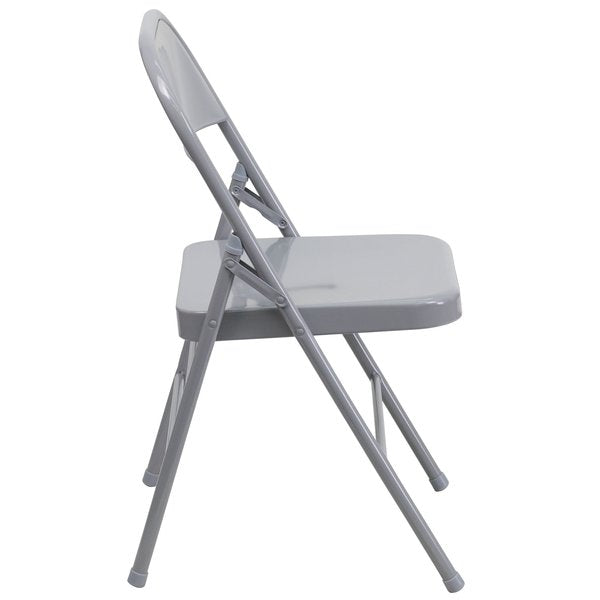 Folding Chair, Metal, Gray