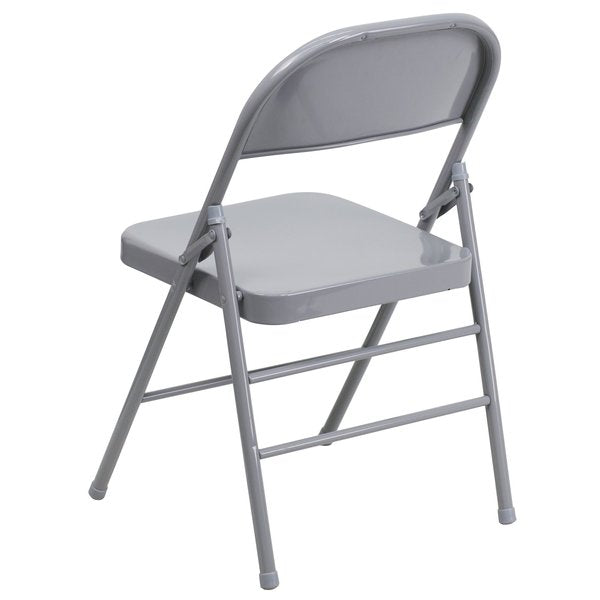 Folding Chair, Metal, Gray