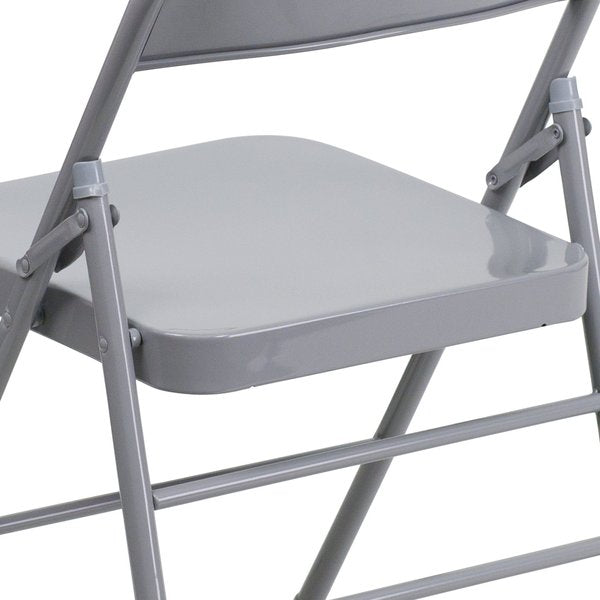 Folding Chair, Metal, Gray
