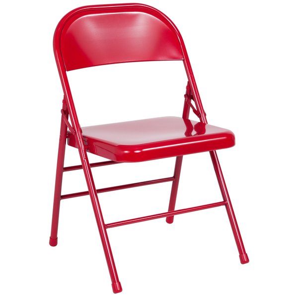 Metal Folding Chair, Red