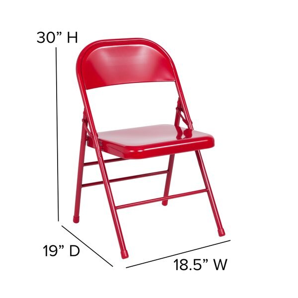 Metal Folding Chair, Red