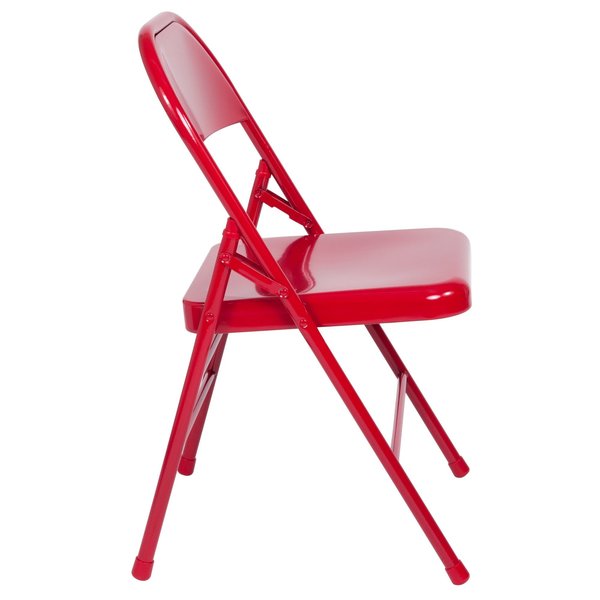 Metal Folding Chair, Red