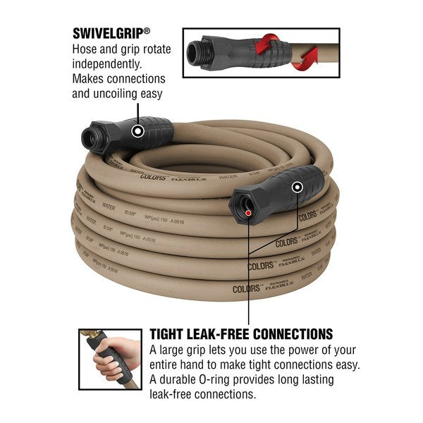 Colors SwivelGrip Garden Hose, 5/8