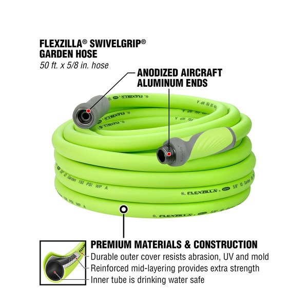 SwivelGrip Garden Hose, 5/8